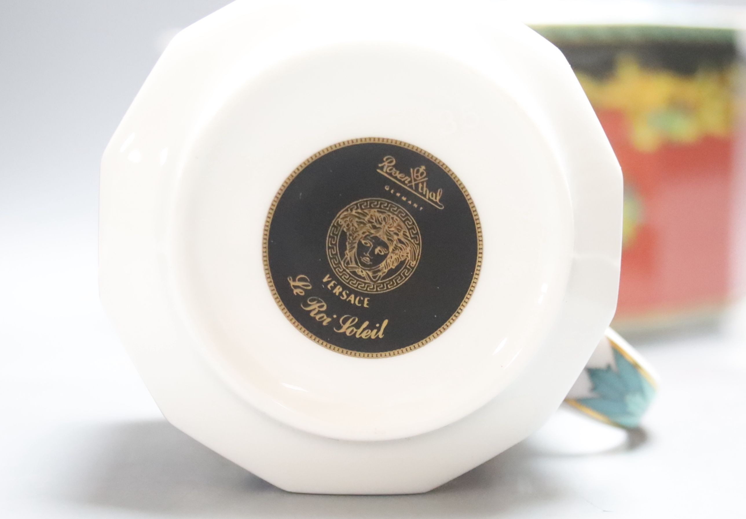 Rosenthal, 'Le Roi Soleil' by Versace: one soup terrine, 4 soup plates, one charger/wall plate, one medium plate, one small plate, one saucer, one coffee cup (10)